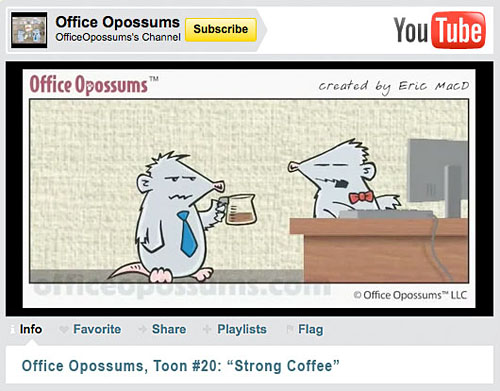 1st Ever YouTube Exclusive Office Opossums Cartoon